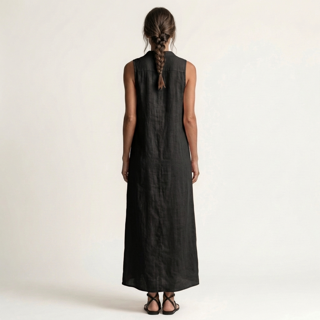 Robe Maxi en Lin à Capuche