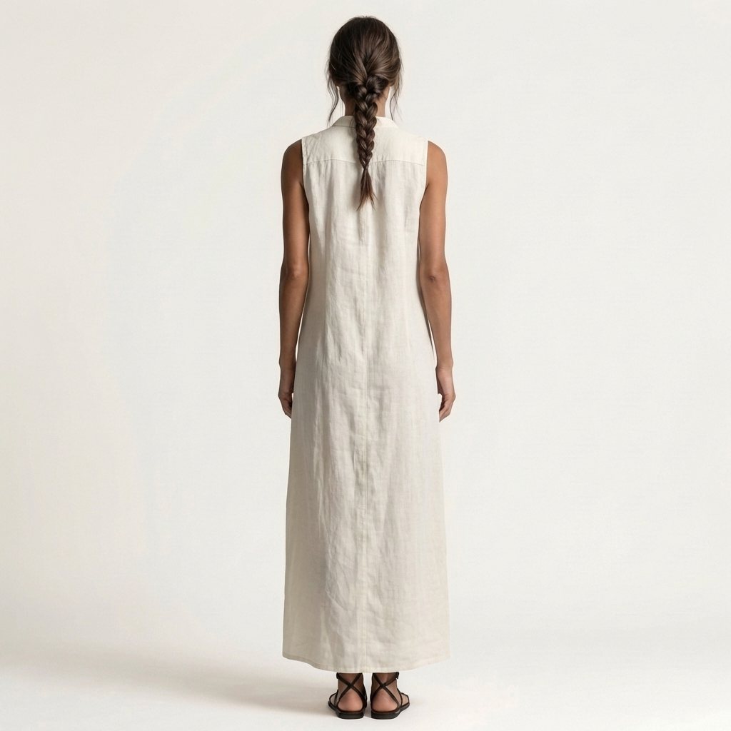 Robe Maxi en Lin à Capuche