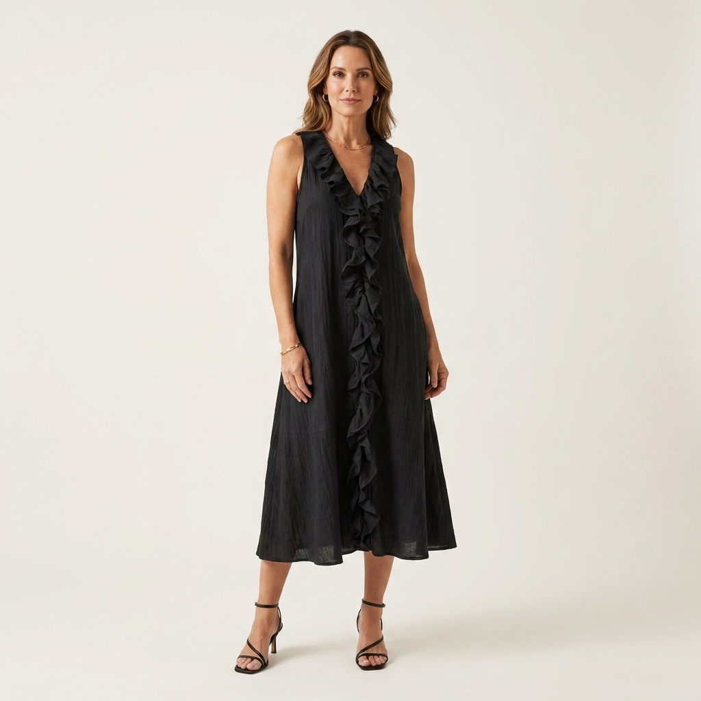 Maxi Robe en Lin Sans Manches