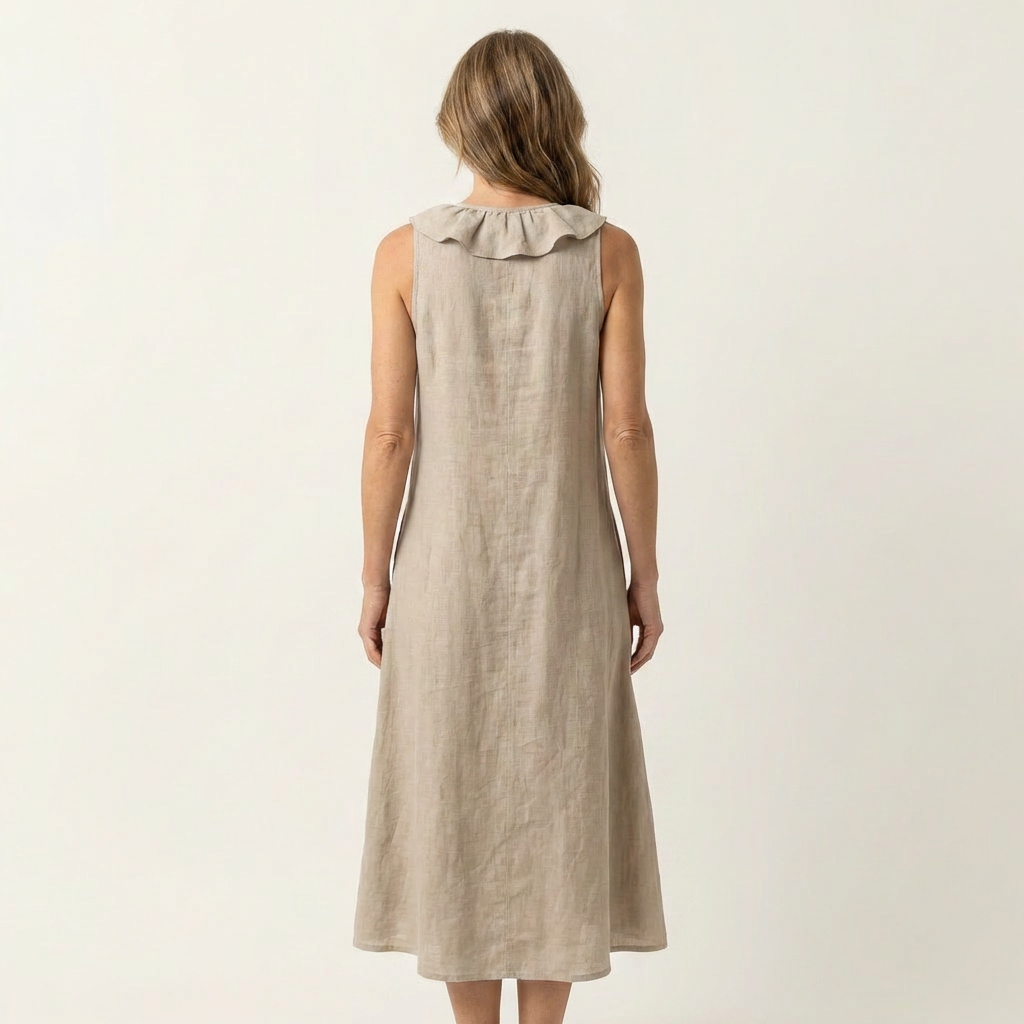 Maxi Robe en Lin Sans Manches