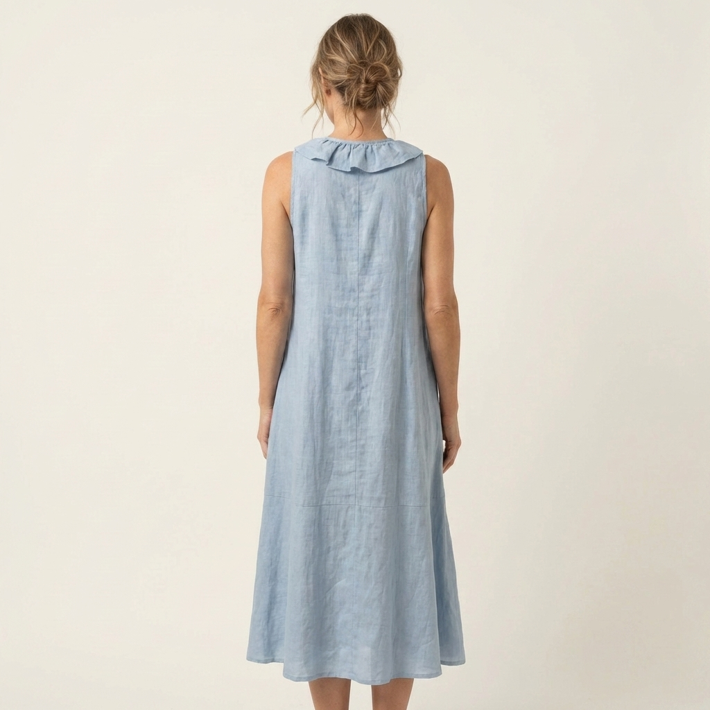 Maxi Robe en Lin Sans Manches
