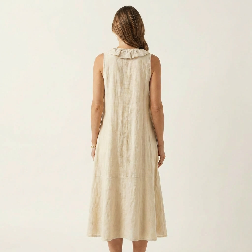 Maxi Robe en Lin Sans Manches