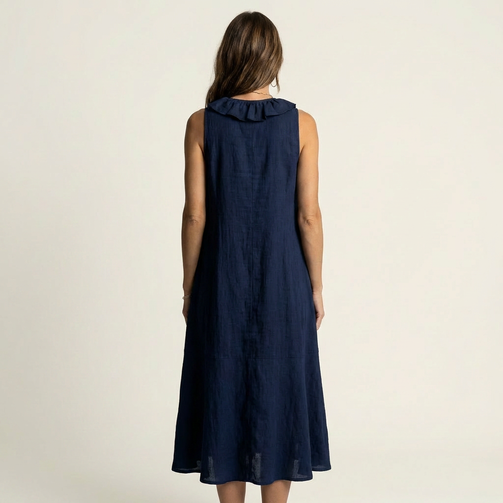 Maxi Robe en Lin Sans Manches