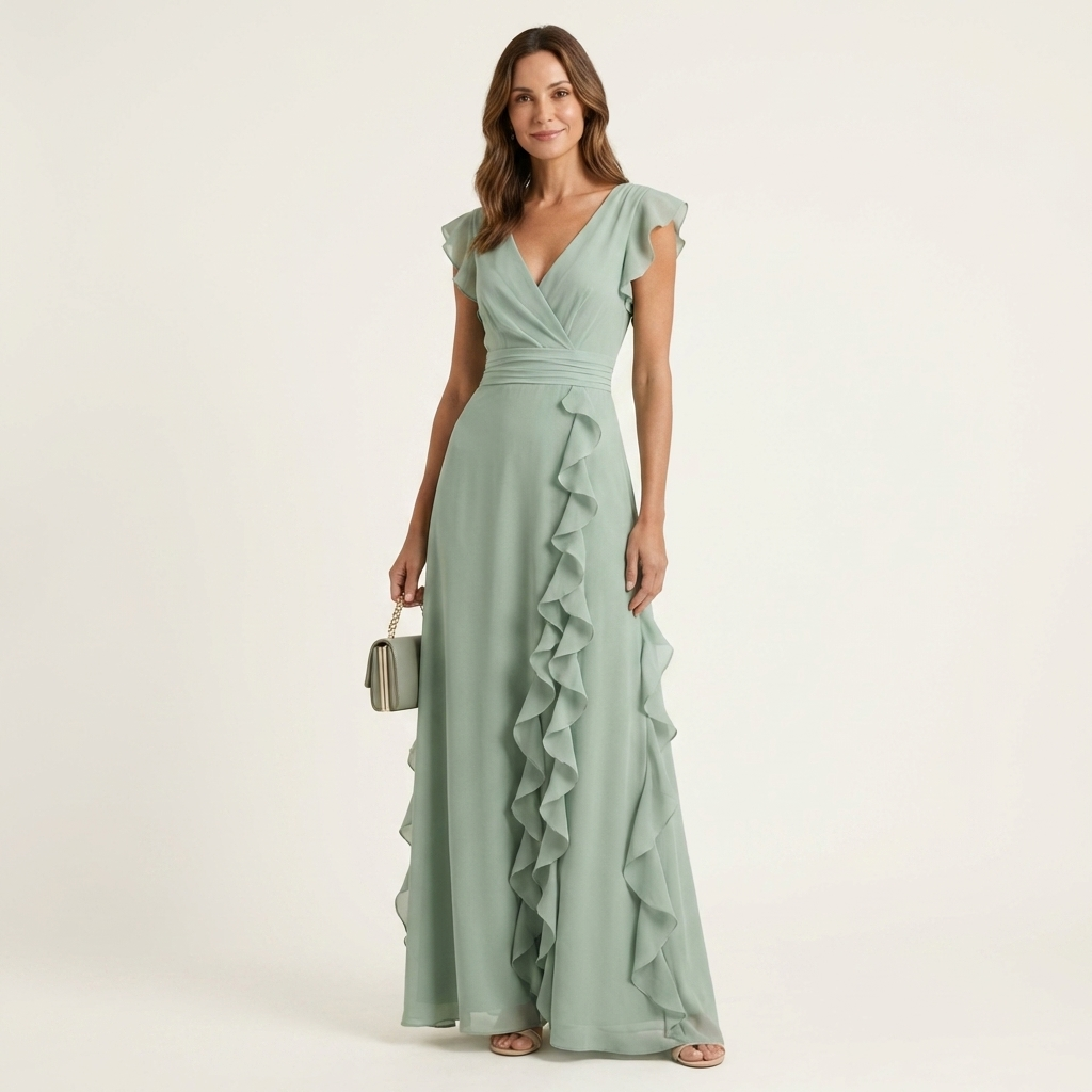 Robe Maxi à Décolleté Croisé