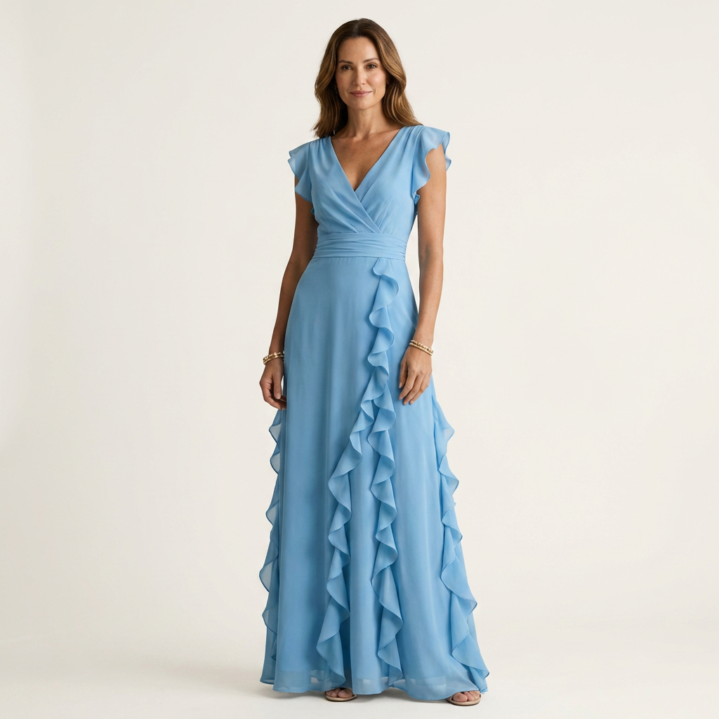Robe Maxi à Décolleté Croisé