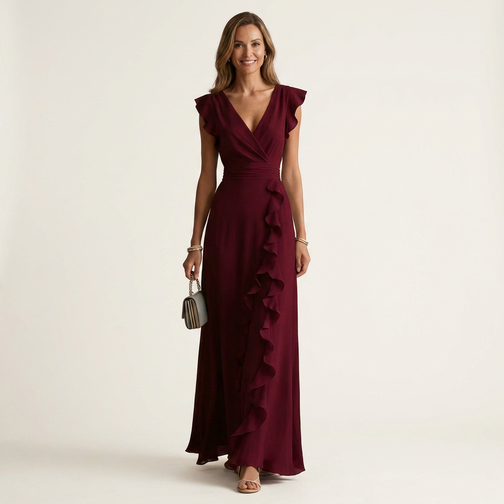 Robe Maxi à Décolleté Croisé