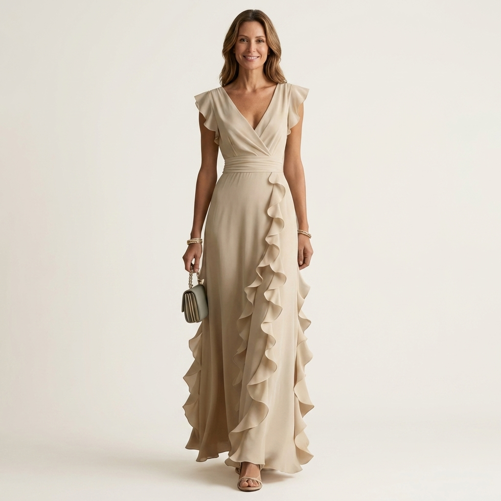 Robe Maxi à Décolleté Croisé