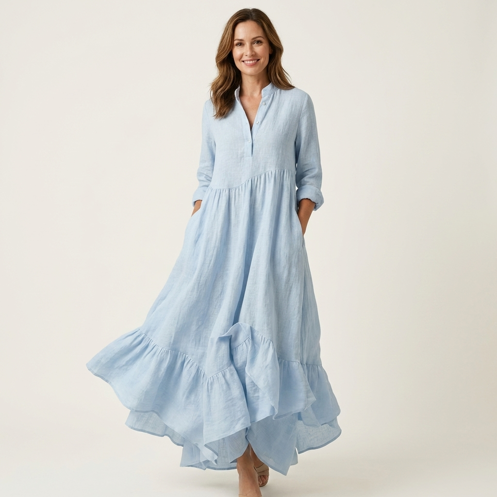 Robe Maxi à Col Montant