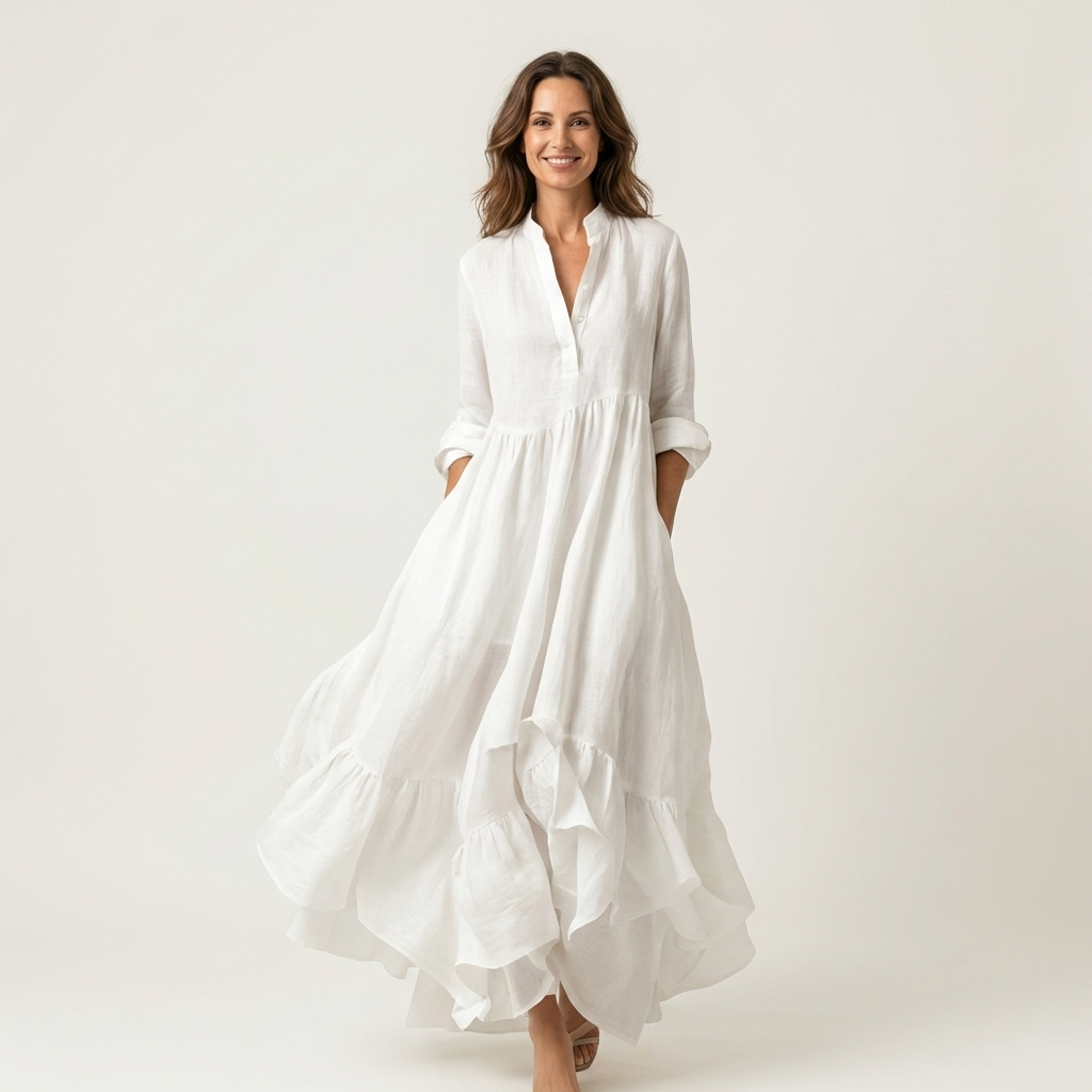 Robe Maxi à Col Montant