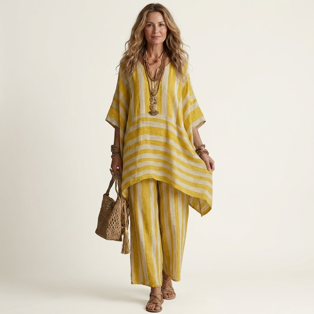 Ensemble Bicolore en Coton-Lin