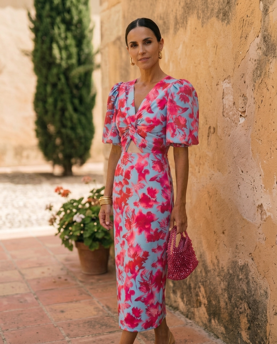 Carla | Robe midi imprimée