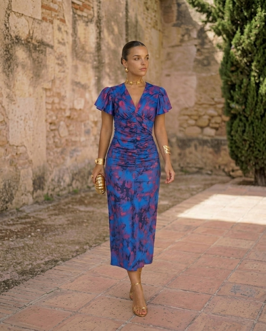 Carla | Robe midi imprimée