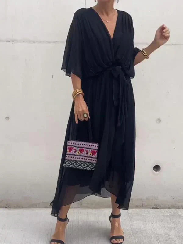 Robe en mousseline col V