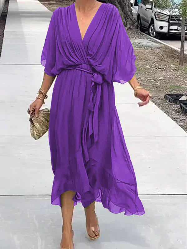 Robe en mousseline col V