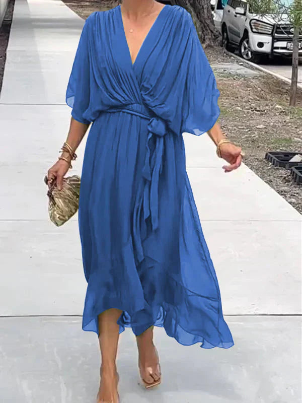 Robe en mousseline col V