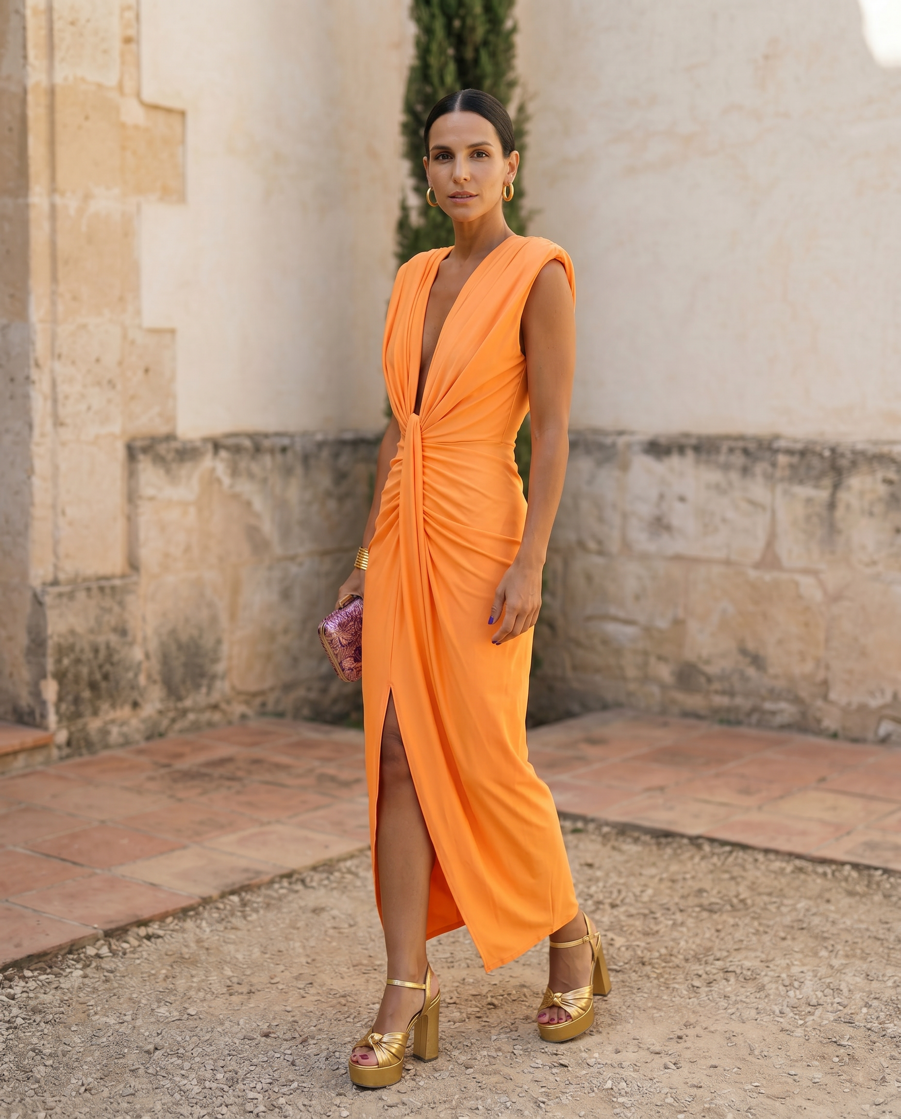 Selena | Robe Drapée Éclatante
