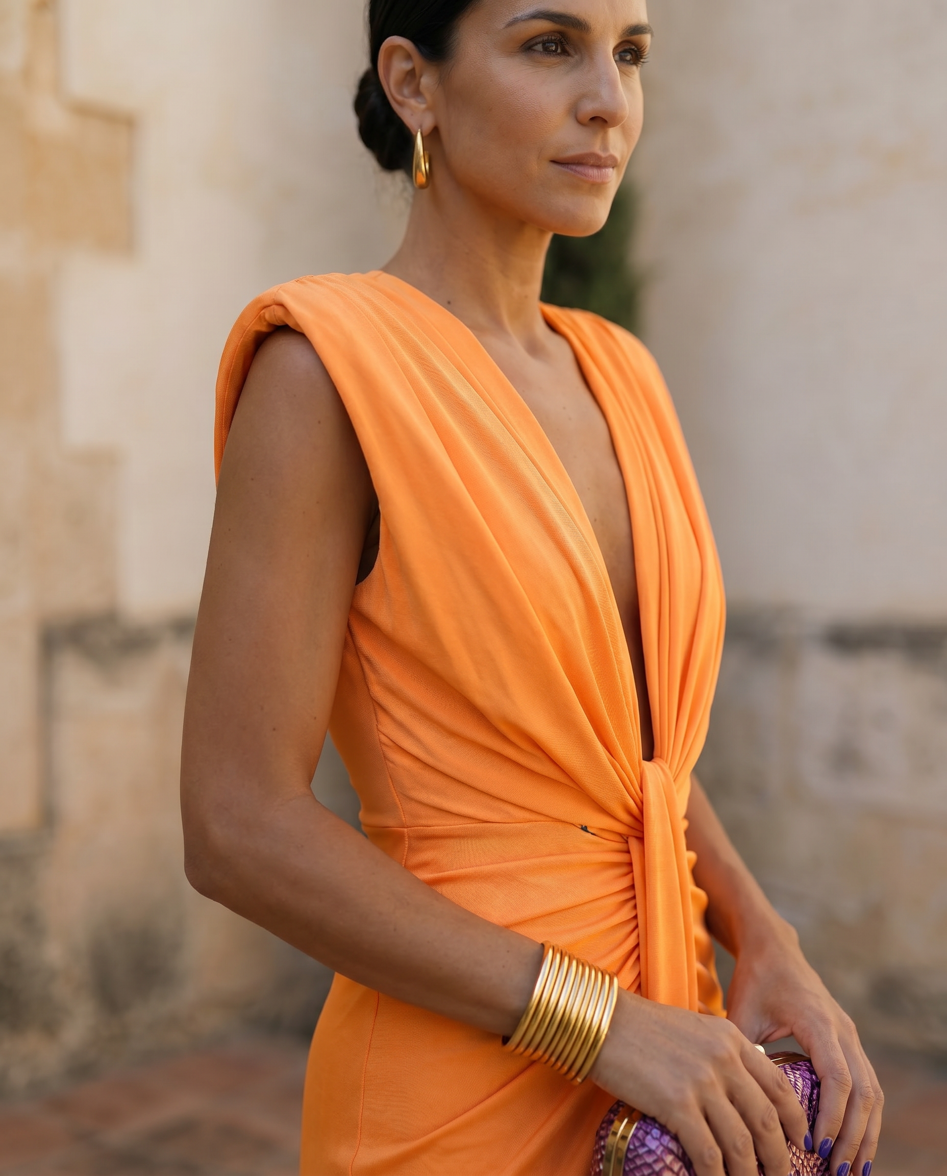 Selena | Robe Drapée Éclatante