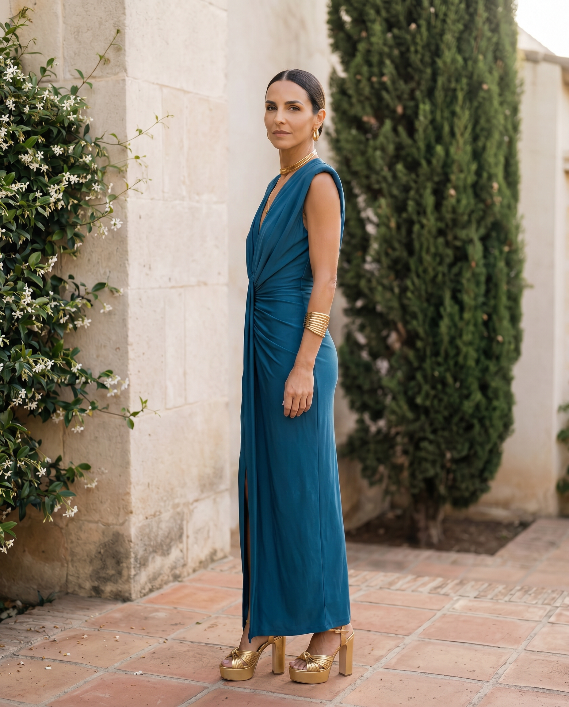 Selena | Robe Drapée Éclatante