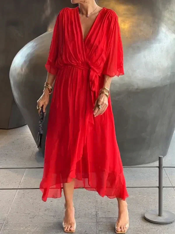 Robe en mousseline col V