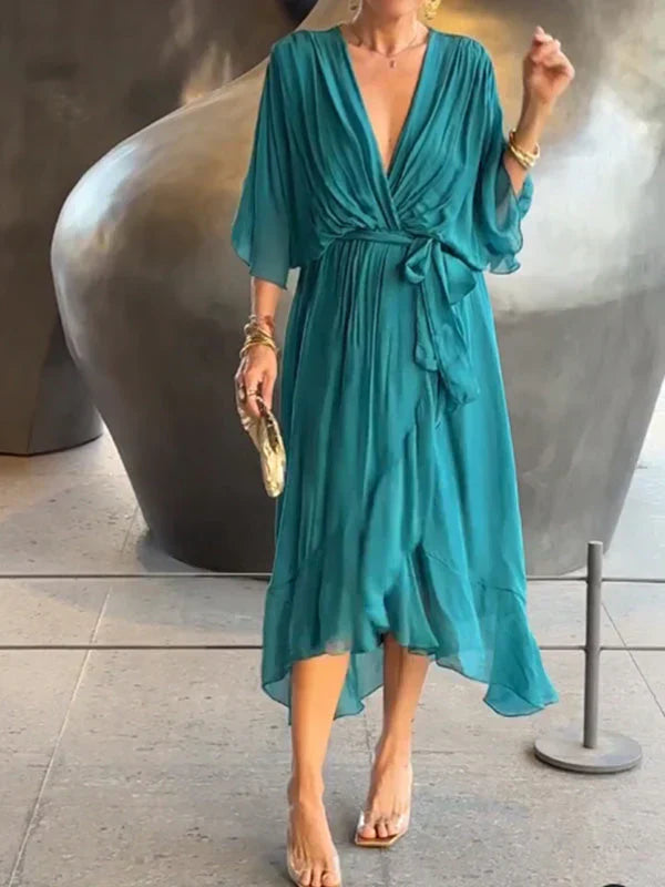 Robe en mousseline col V