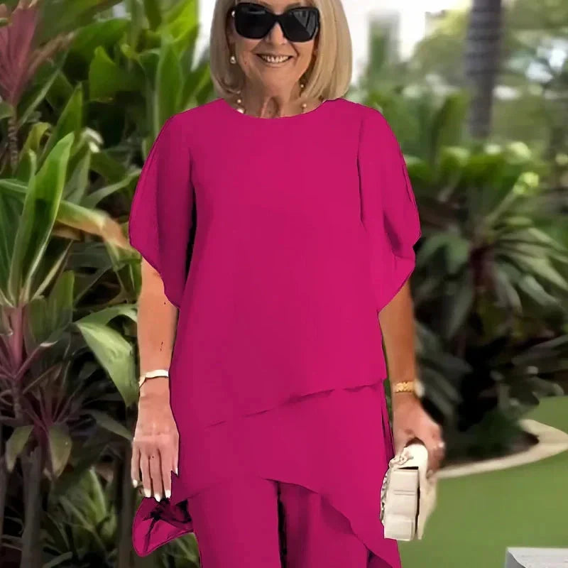 Ensemble Élégant Asymétrique en Deux Pièces
