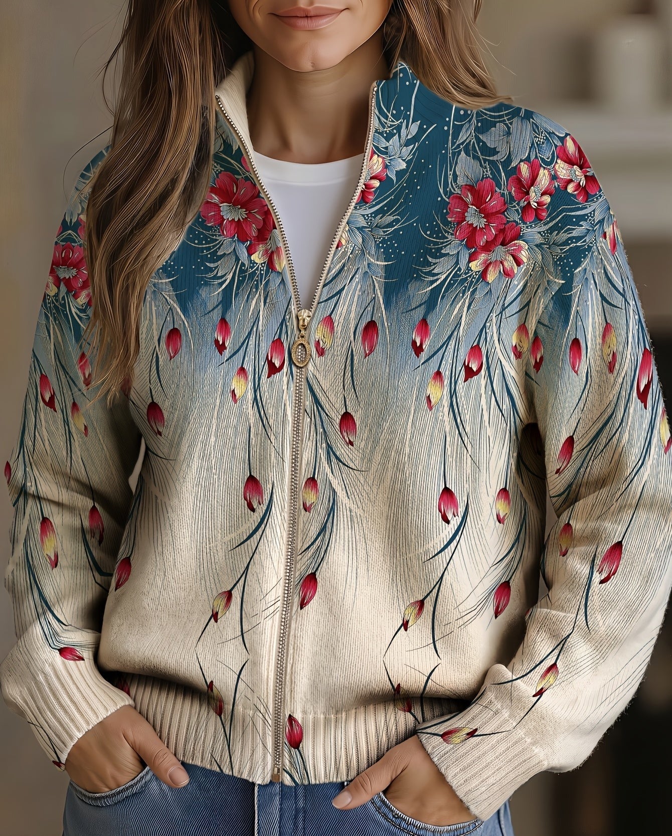 Zillah | Cardigan Plumes de Paon